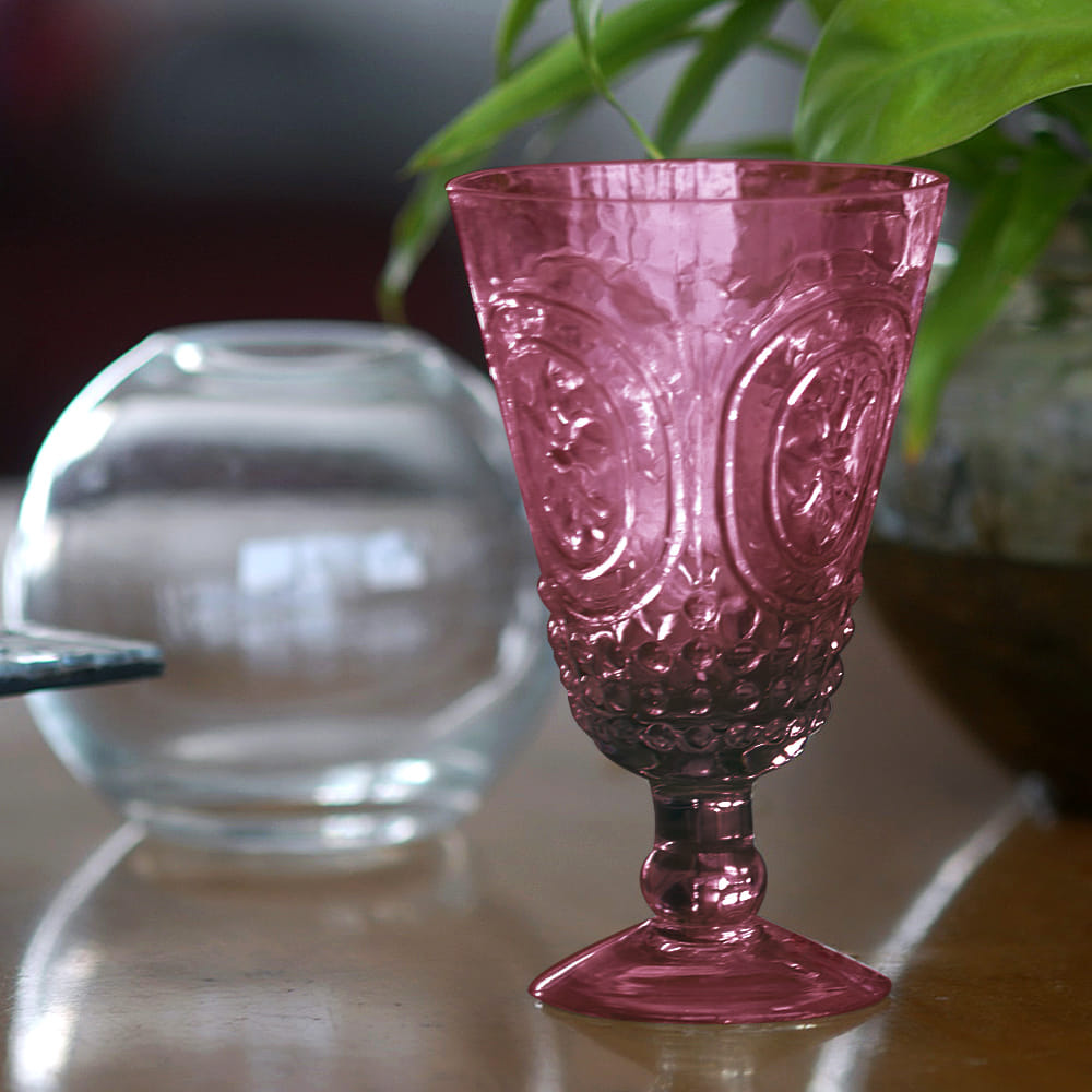 Boudoir Embossed stem glass
