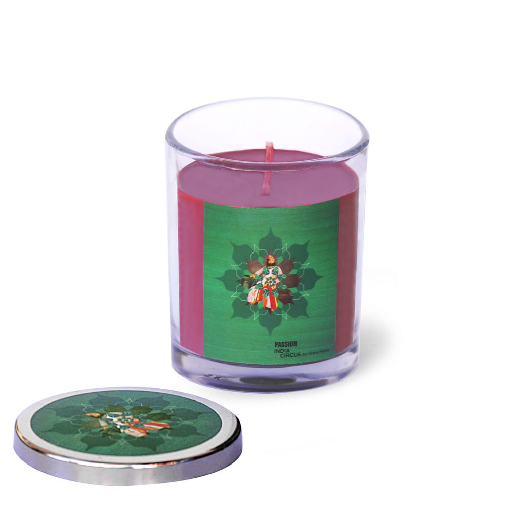 Rocking Raja Glass Candle with Steel lid - Passion Scented