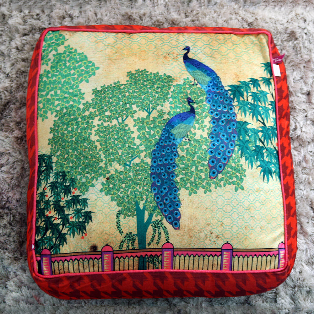 Peacock Dawn Floor Cushion