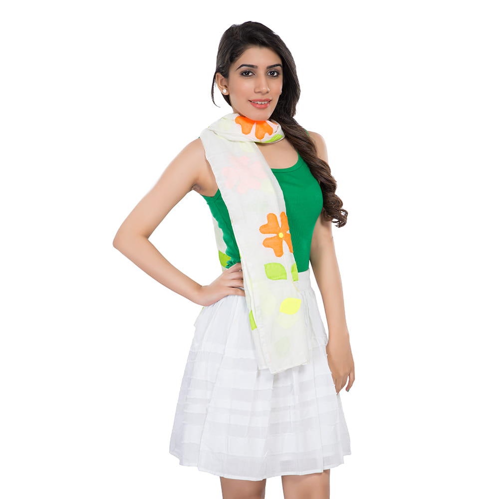 Floral Creeper Orange Stole