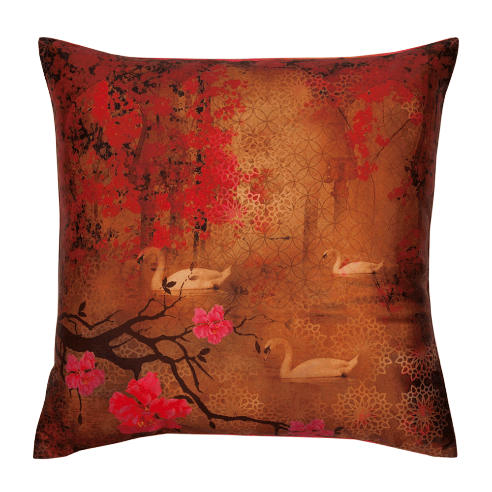 Swan Ballet Poly Taf-Silk Cushion Cover