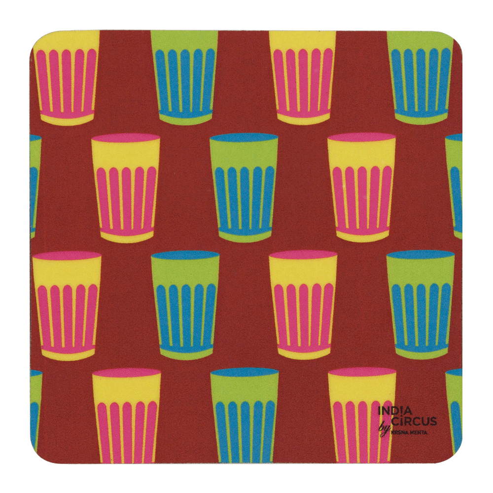 Cutting Chai Rubber Coasters - (Set of 6)