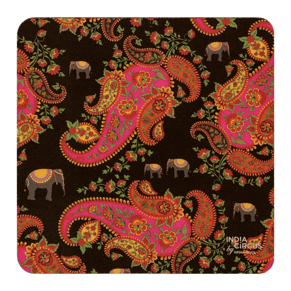 Paisley Pleasures Rubber Coasters - (Set of 6)