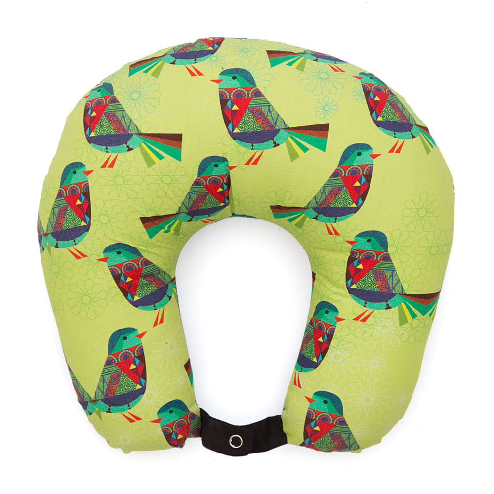 Embellished Parakeets Neck Pillow