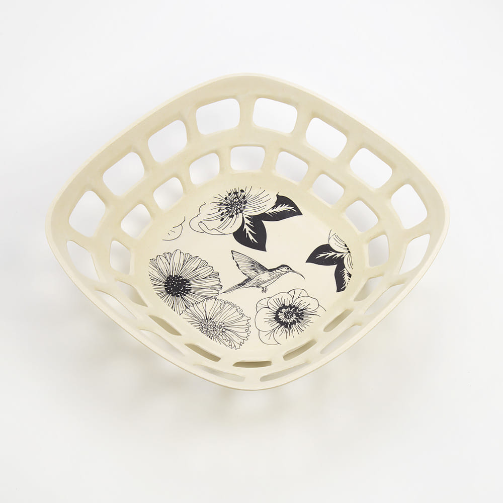 Monochromatic Small Bamboo Fruit Bowl