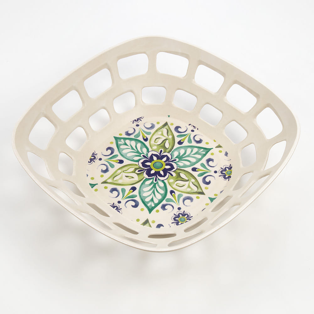 Mediterranean Large Bamboo Fruit Bowl