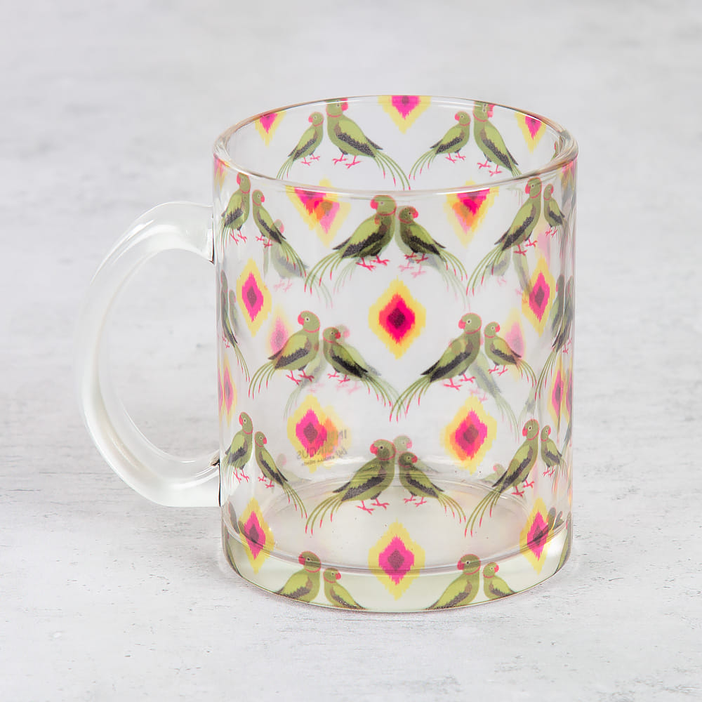 Madans Parrots Glass Mug