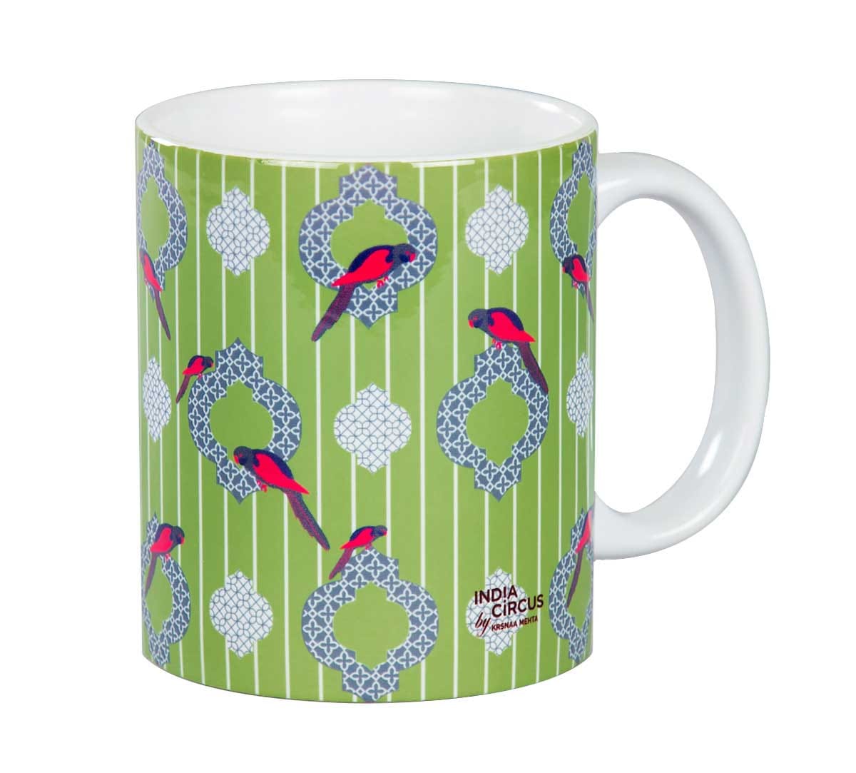 Peeking Parrots Lime Green Mug