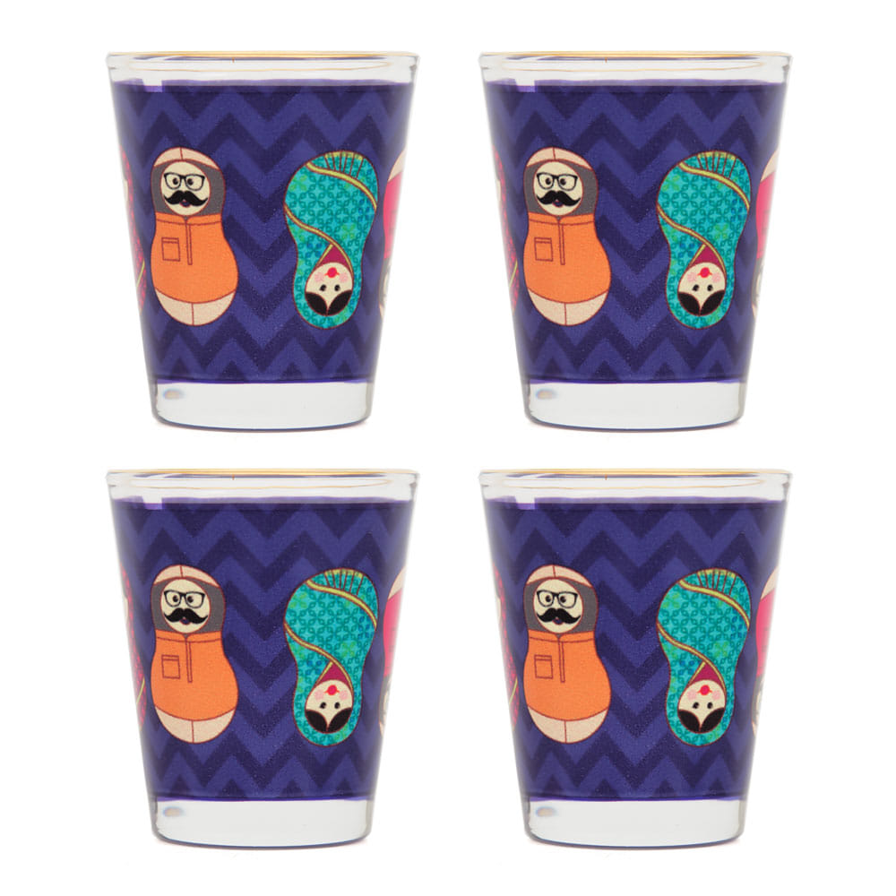 Desi Matryoshka Dolls Shot Glasses (Set of 4)