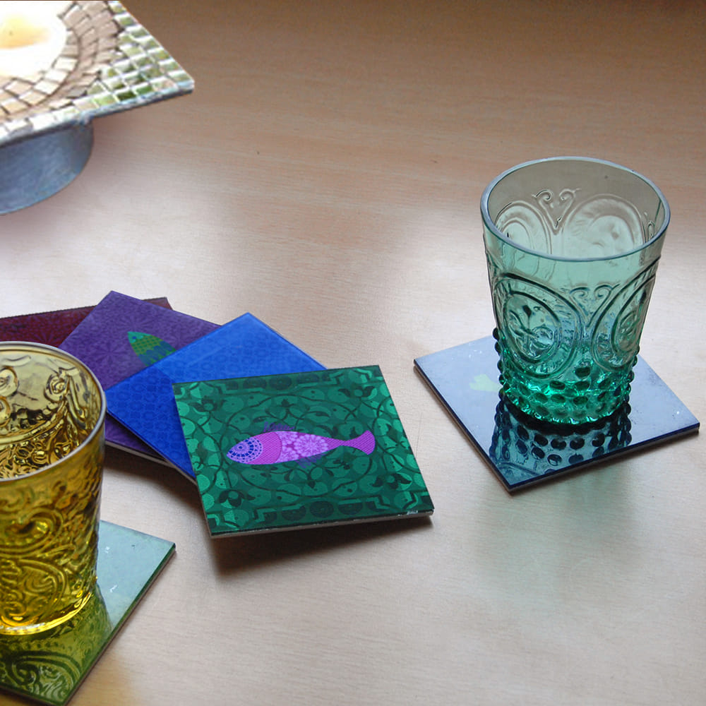 Colourful Fish Coasters - (Set of 6)