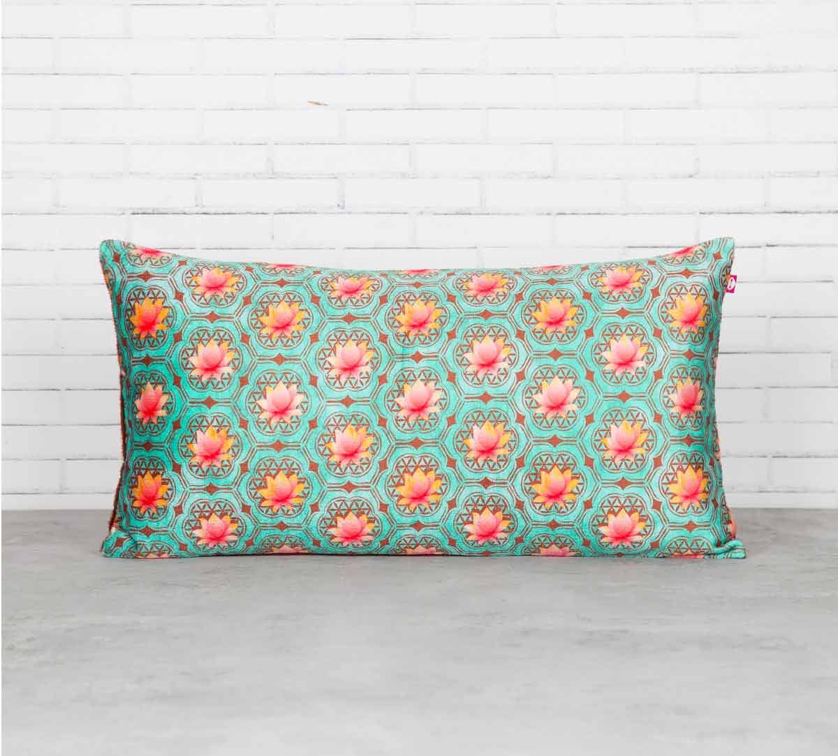 Abstract Lotus Reiteration 16" x 8" Blended Velvet Cushion Cover