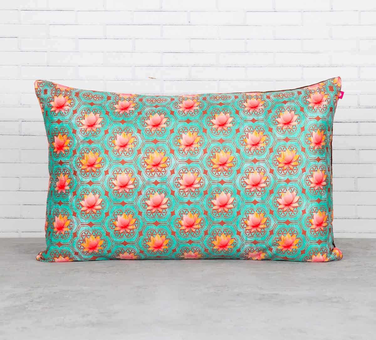Abstract Lotus Reiteration 20" x 12" Blended Velvet Cushion Cover