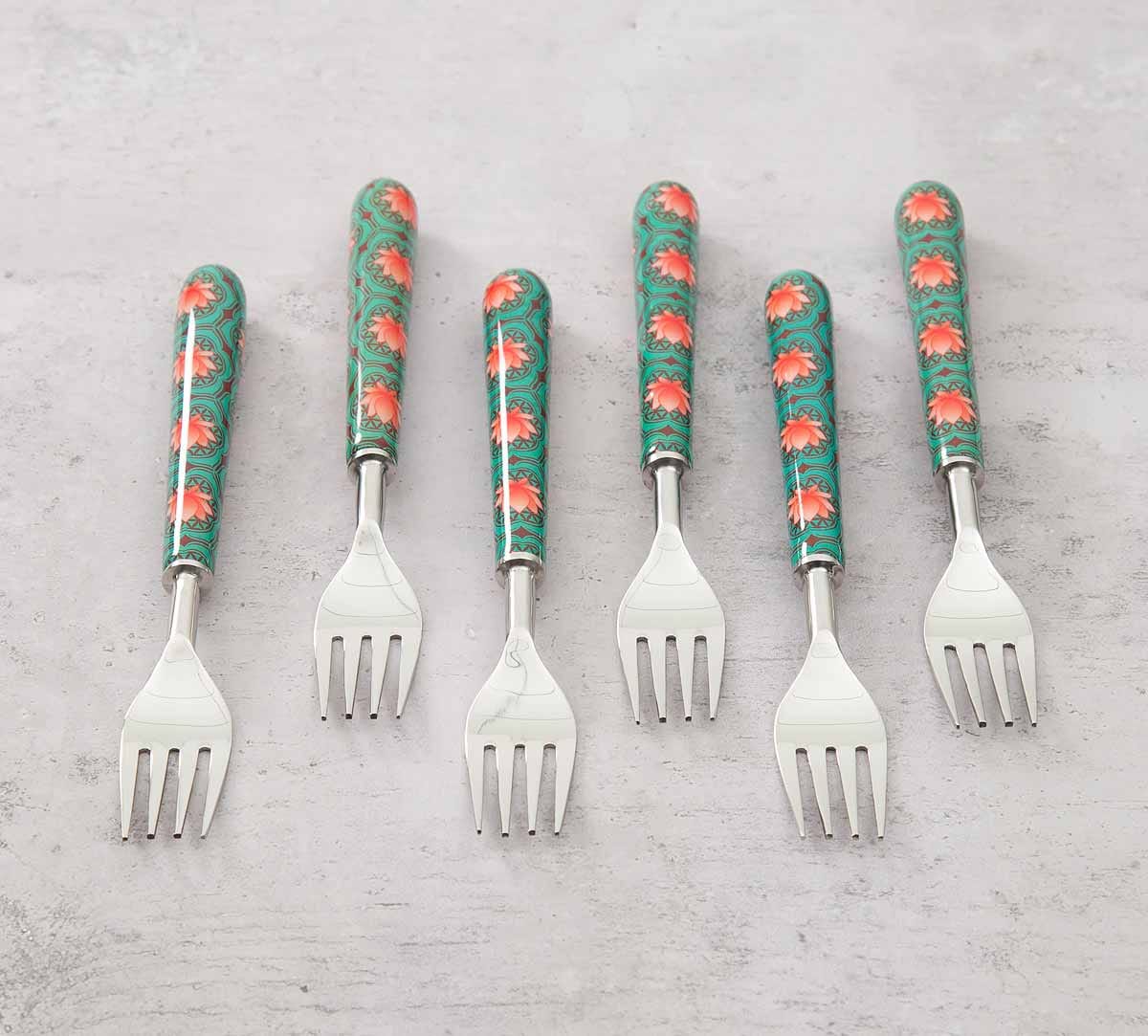 Abstract Lotus Reiteration Fruit Fork Set of 6