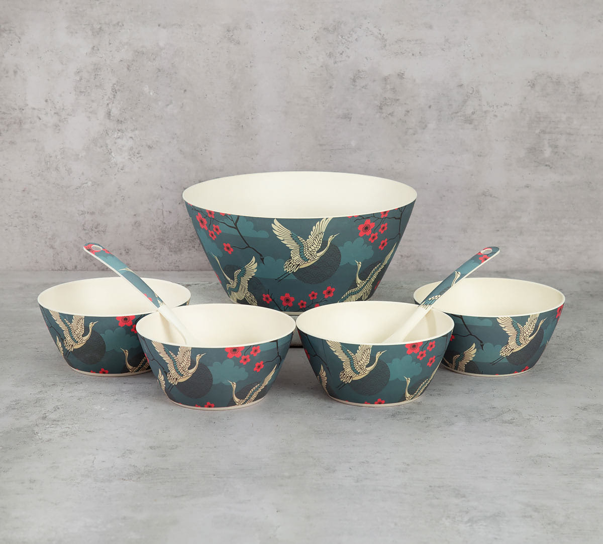 Aerial Moments Bamboo Salad Bowl Set