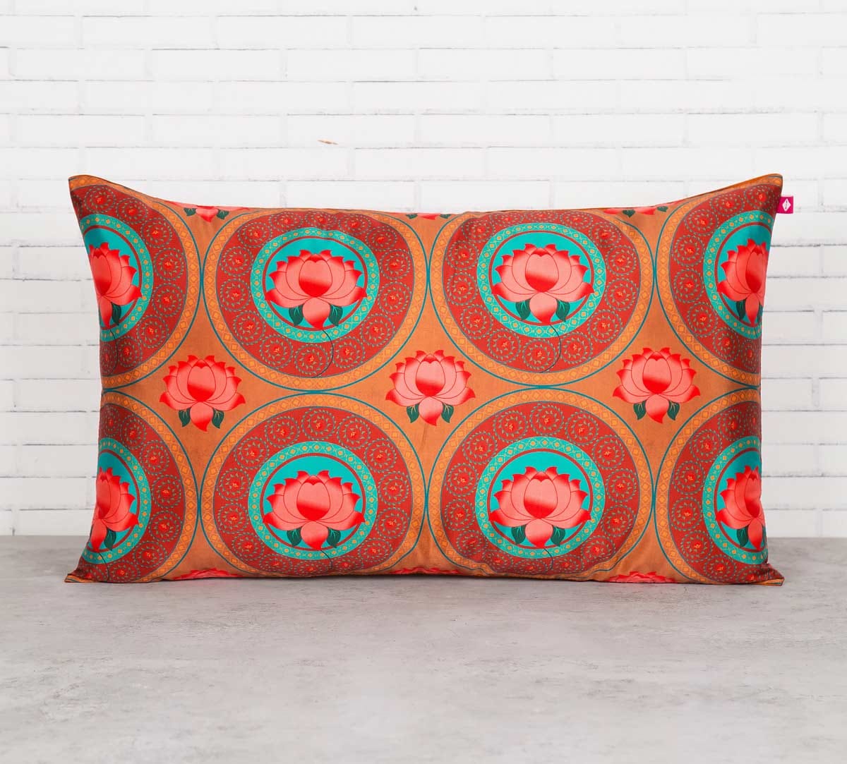 Amber Platter Symmetry 20" x 12" Blended Taf Silk Cushion Cover