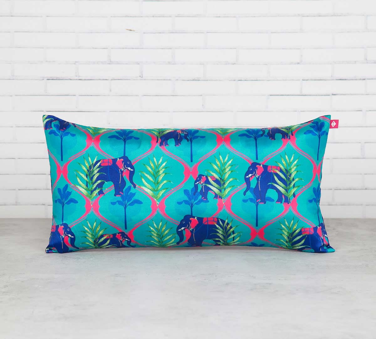 Aqua Jungle Safari 16" x 8" Blended Taf Silk Cushion Cover