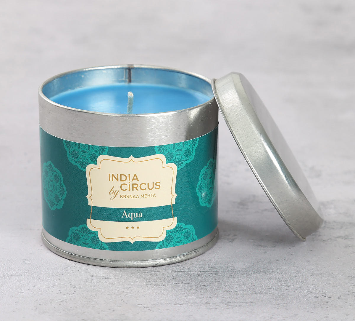 Aqua Tin Candle