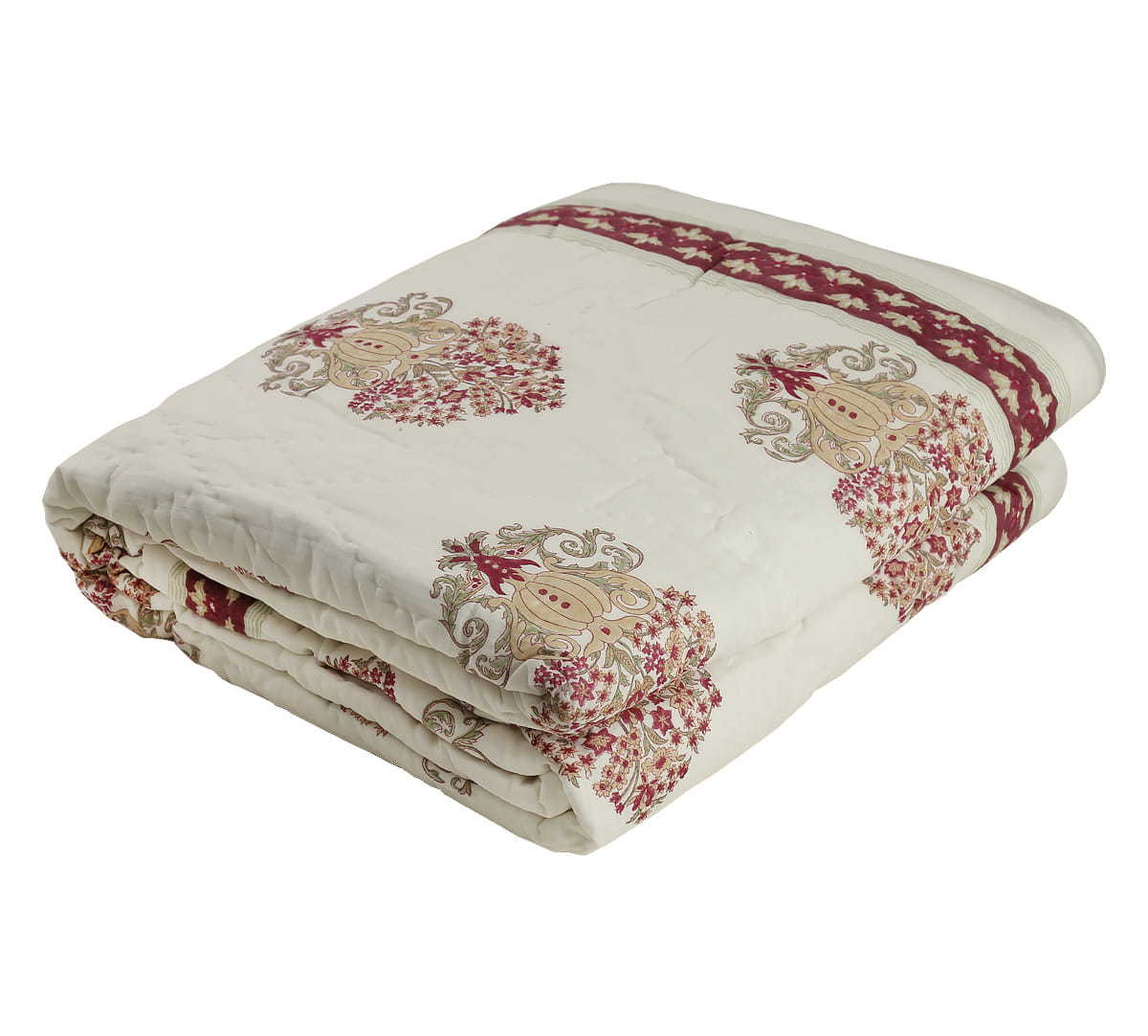 Baroque Floral Quilted Rajai
