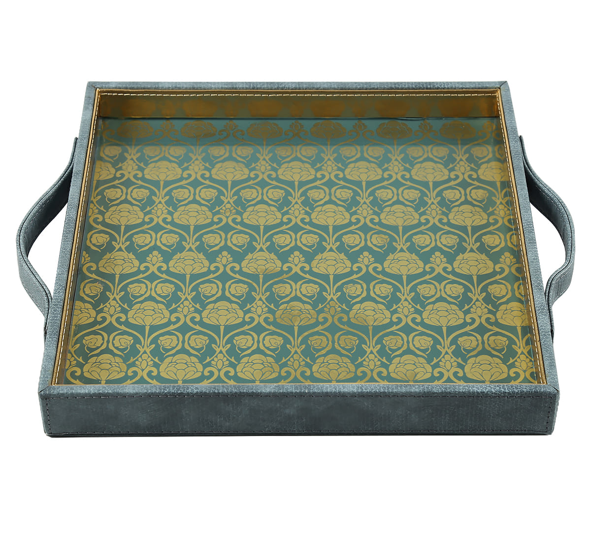 Baroque Print Leather Tray