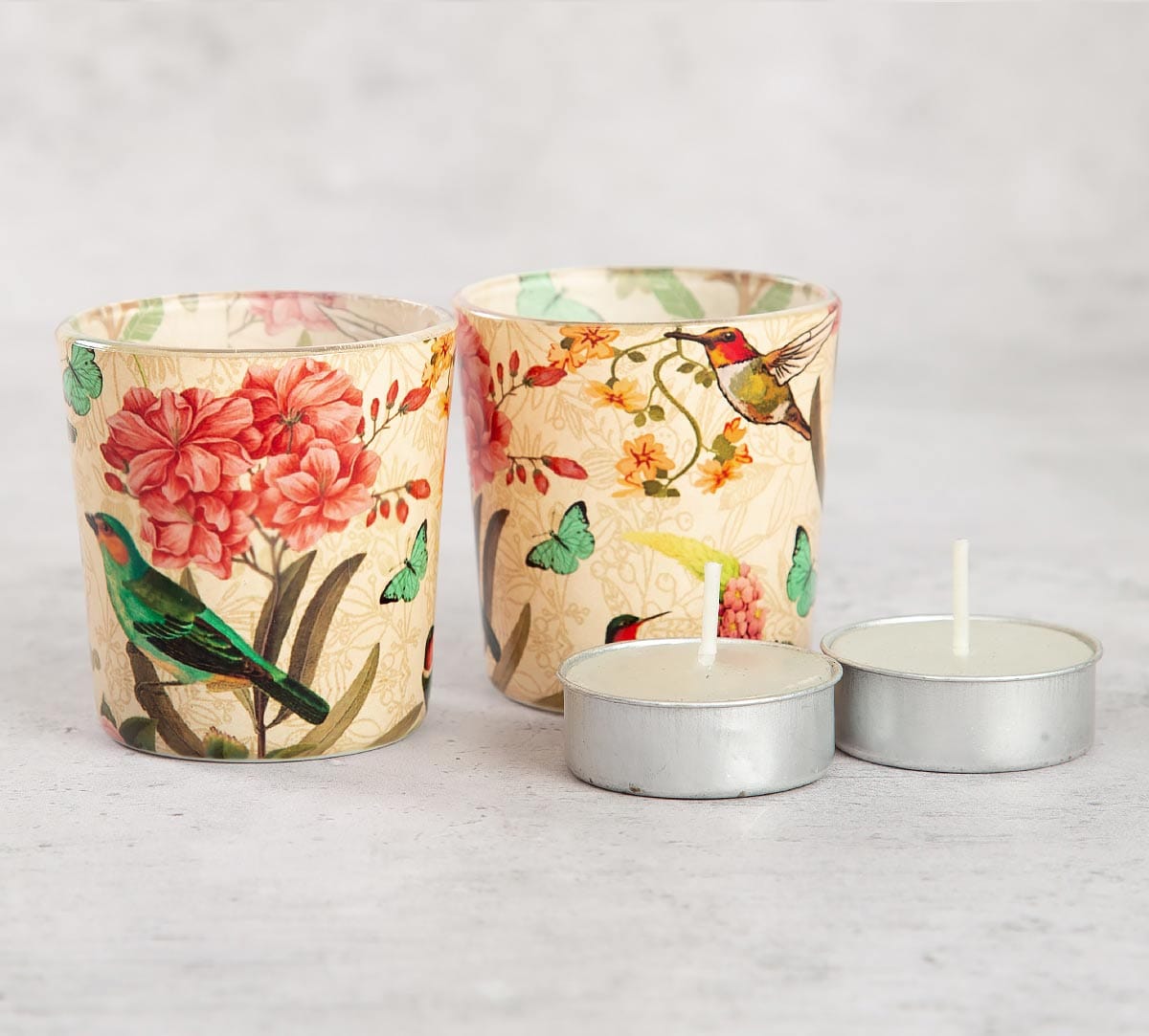Bird Land Tea Light Holder Set of 2
