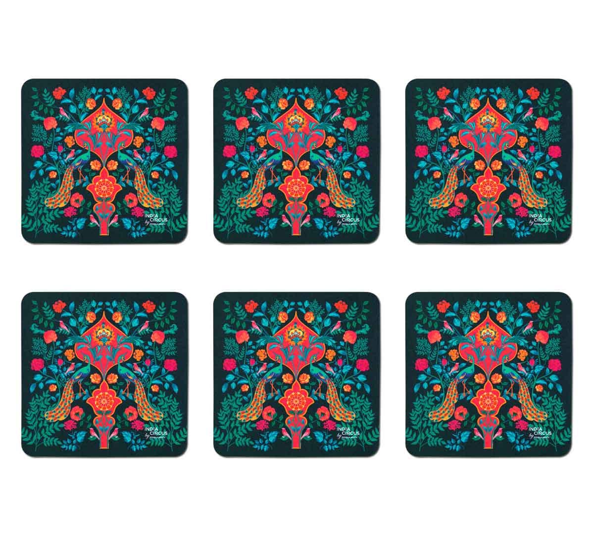 Birds and Floral Burst Table Coaster Set of 6