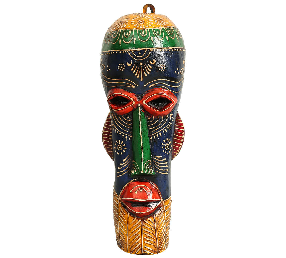 Blue&Yellow Gremlin Decorative Wooden Mask