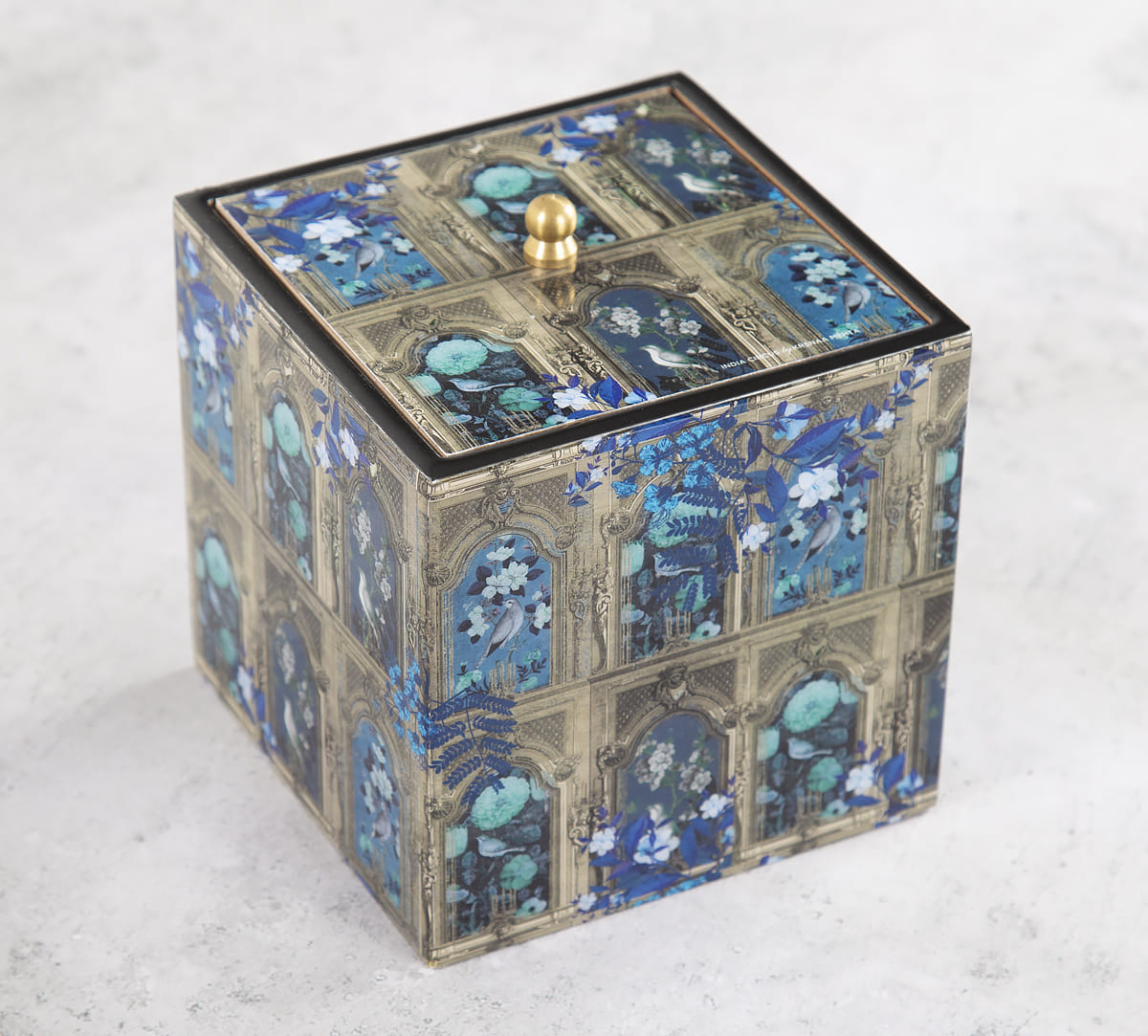 Blue Departed Memoirs Square Storage Box