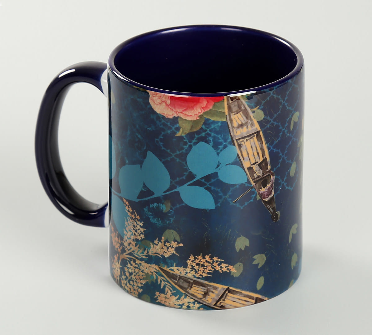 Blue Floral Lake Inception Coffee Mug