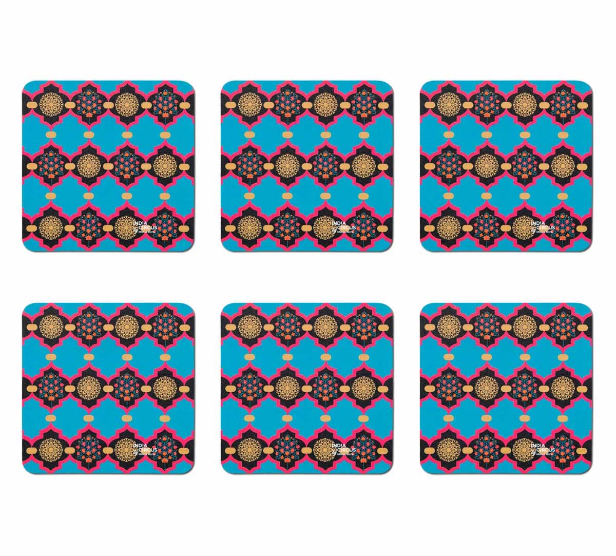 Blue Latticed Synergy Table Coaster Set of 6