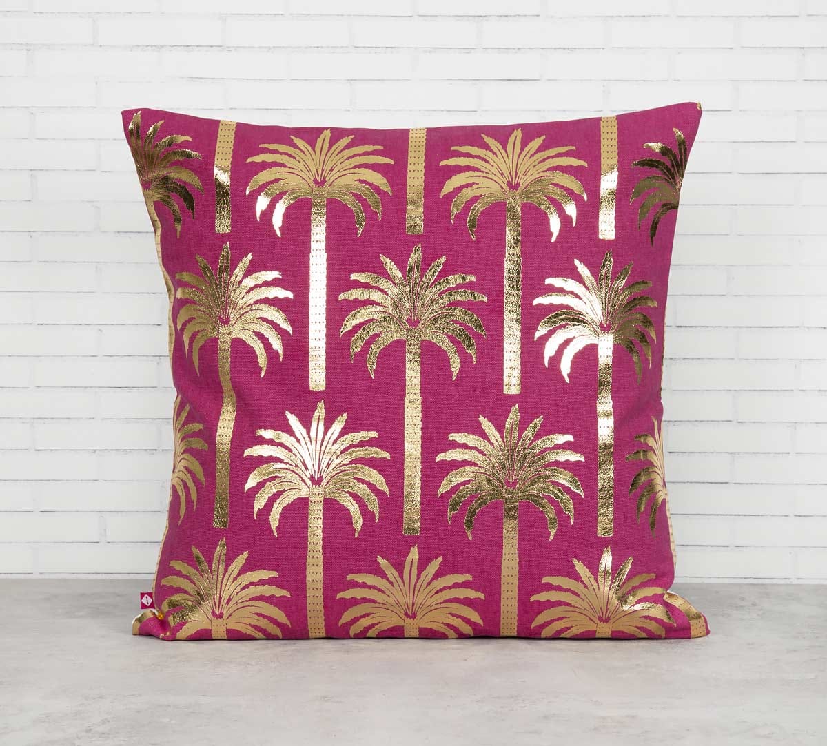Blushed Palmeria Foil Cushion Cover