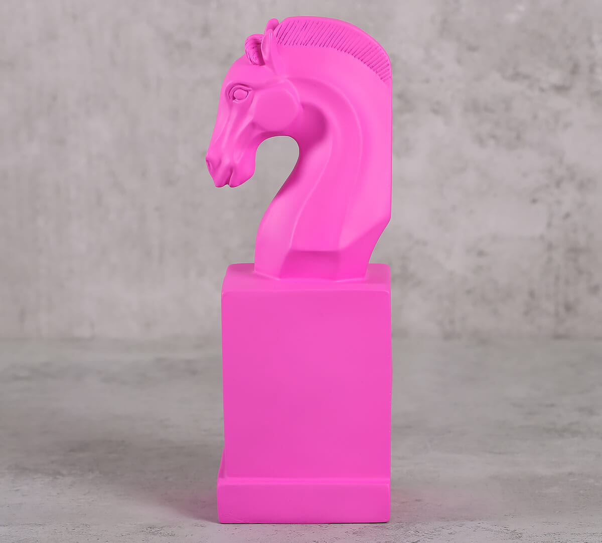 Bright Pink Horse Head Figurine