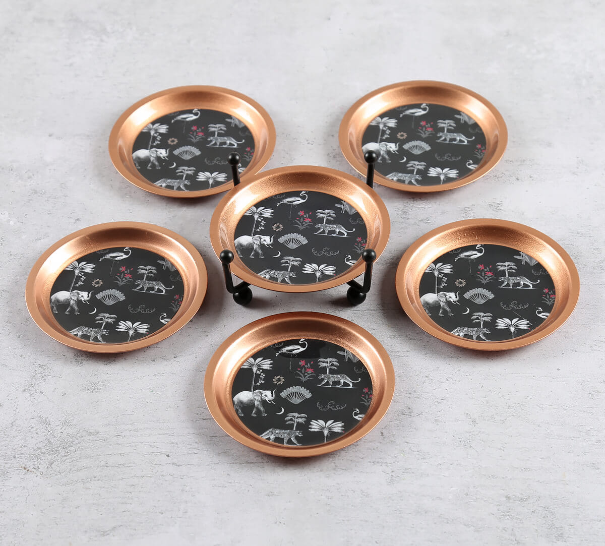 Animalia Creations Coaster with Stand Set of 6
