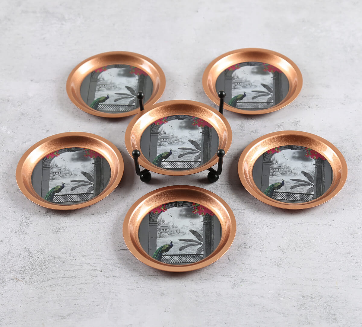 Royal Hues Coaster with Stand Set of 6