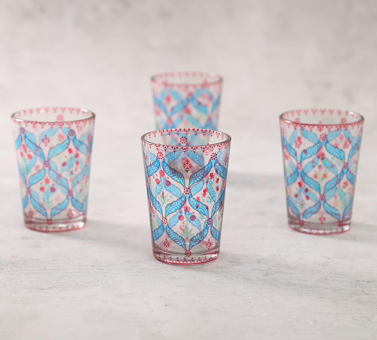 Blooming Dahlia Chai Glass Set of 4