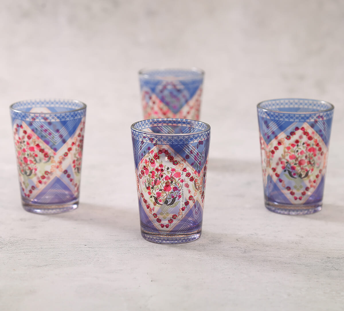 Spring Bloom Chai Glass Set of 4