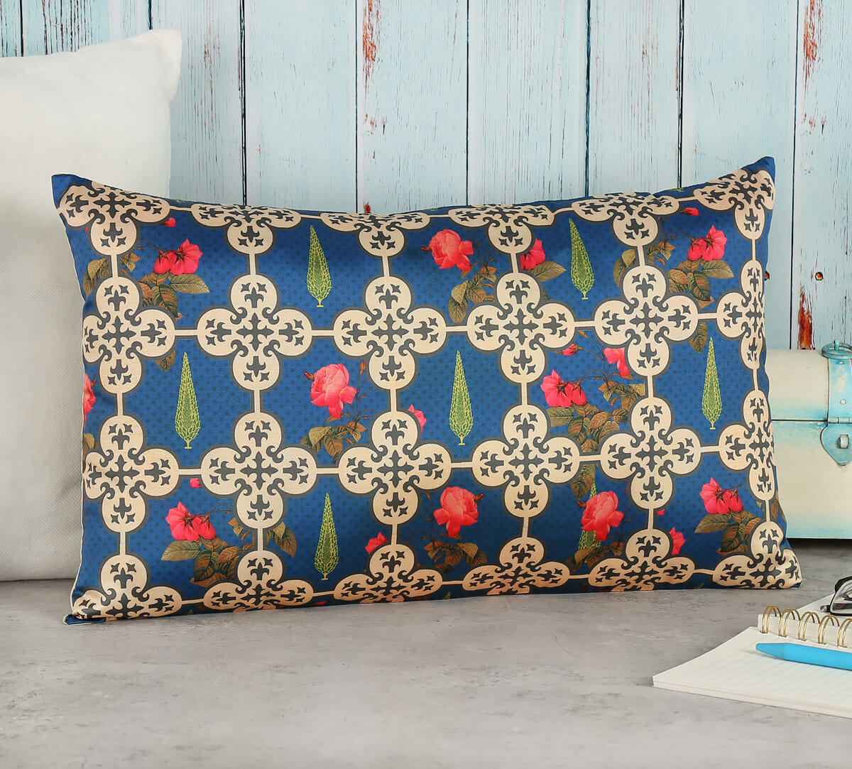 Aqua Clover's Knotty Play 12" x 20" Blended Taf Silk Cushion Cover