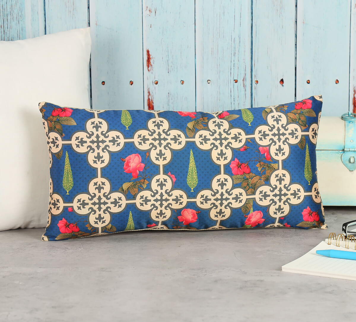 Aqua Clover's Knotty Play 8" x 16" Blended Taf Silk Cushion Cover