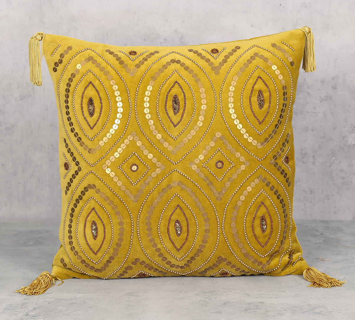 Aureolin Decorated Adorn Cushion Cover