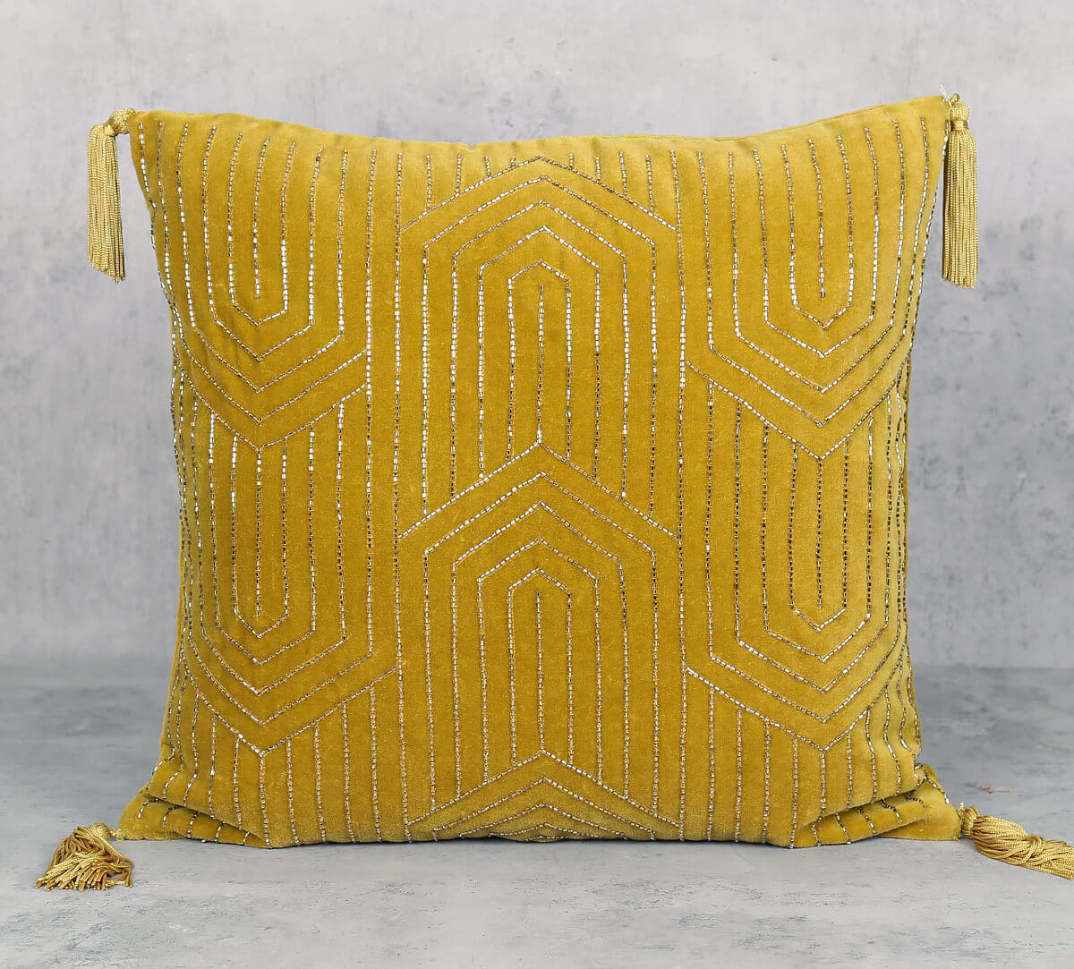 Aureolin Luxurious Drape Cushion Cover