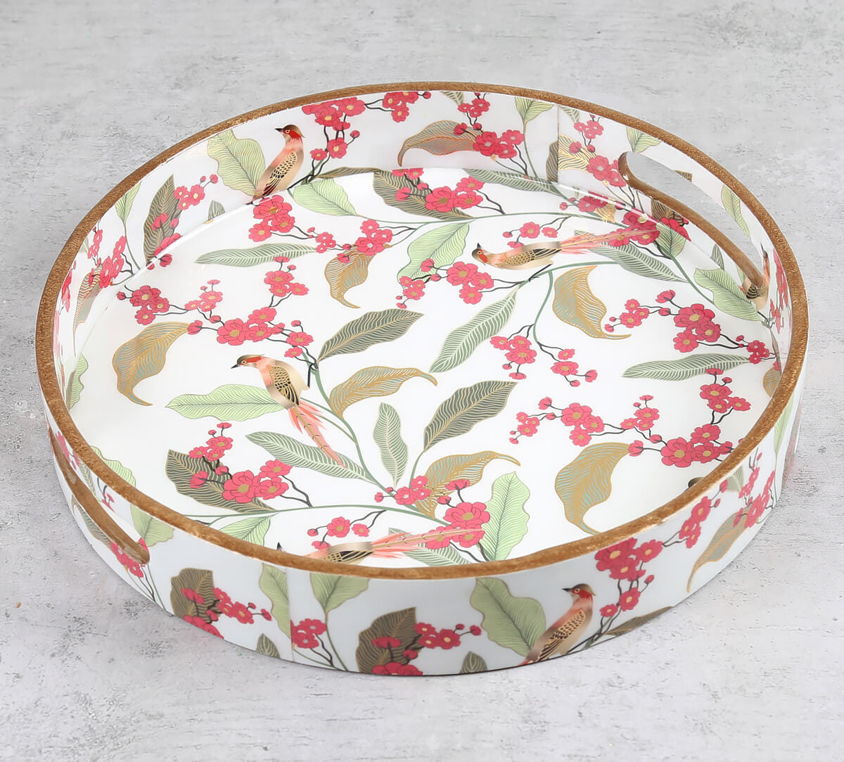 Bird land paradise MDF Round Tray