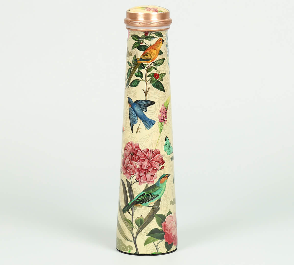 Bird Land Tapered Copper Bottle