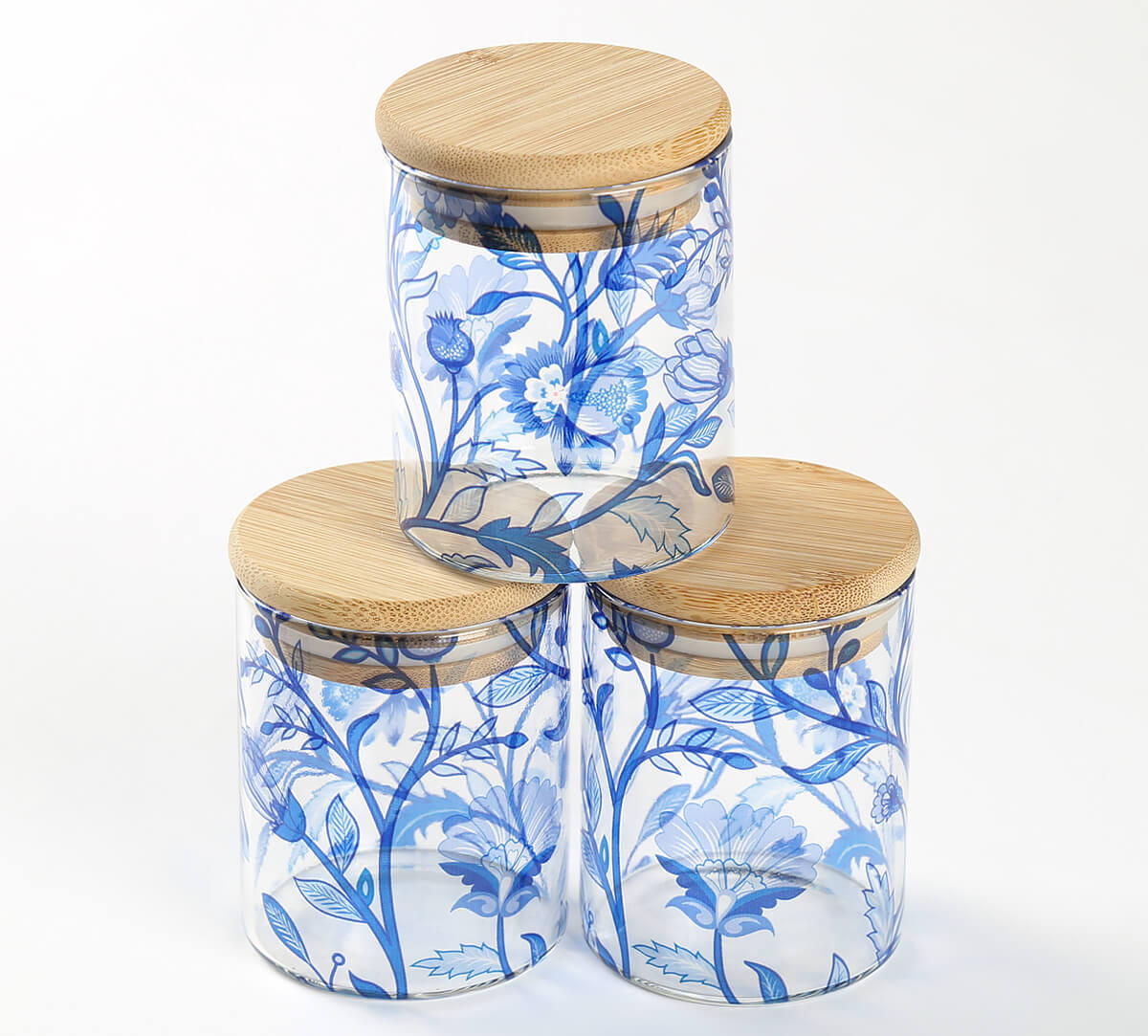 Blaue Blume Glass Jars Set of 3