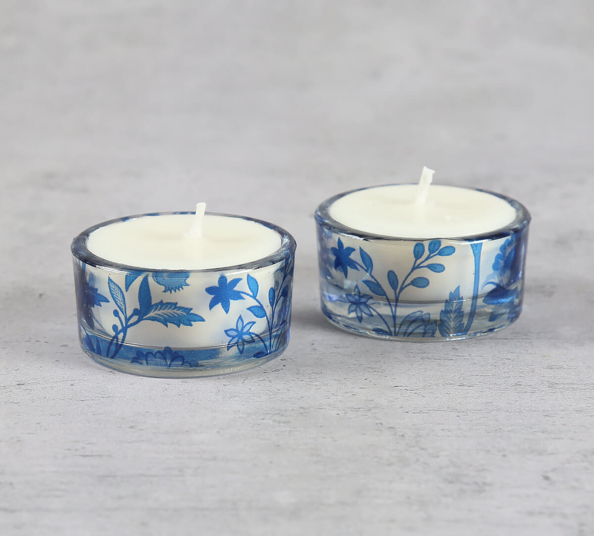 Blaue Blume T Lite Candle Votive Set of 2