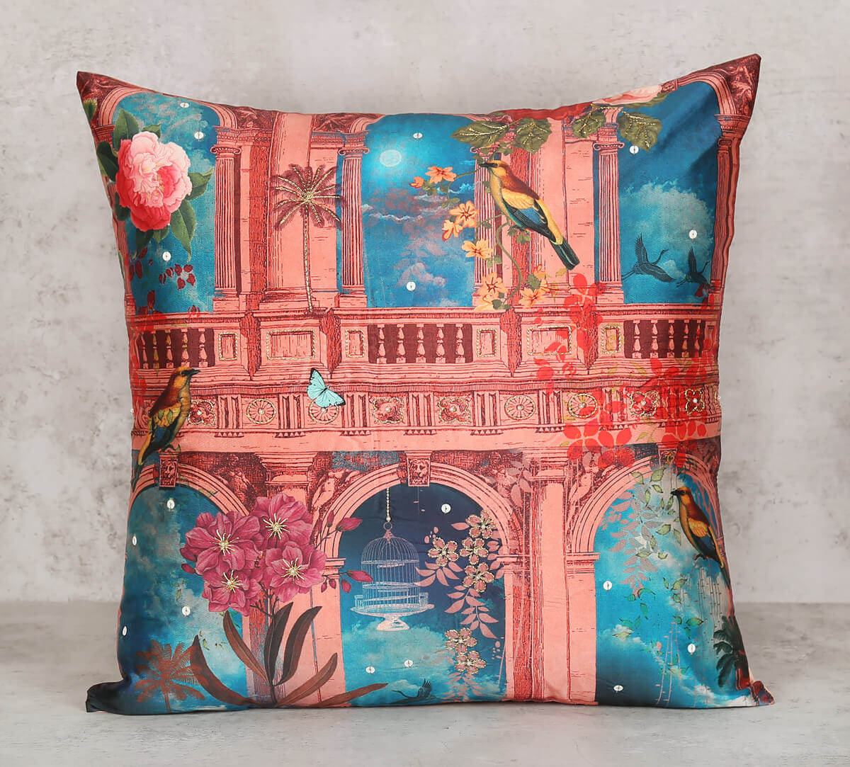 Bliss Paradise Embroidered Cushion Cover