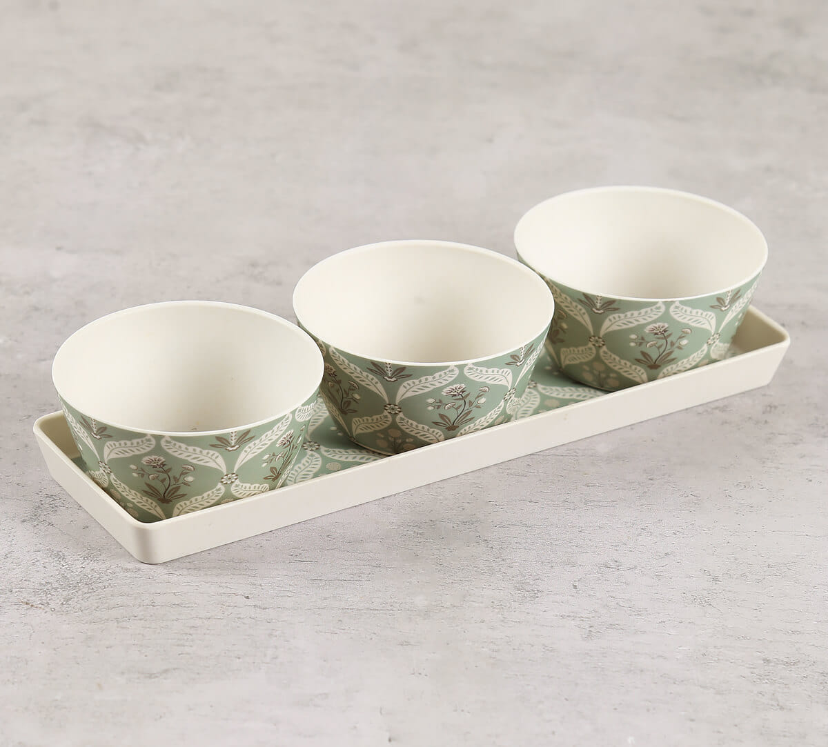 Blooming Dahlia Bowls and Tray Set