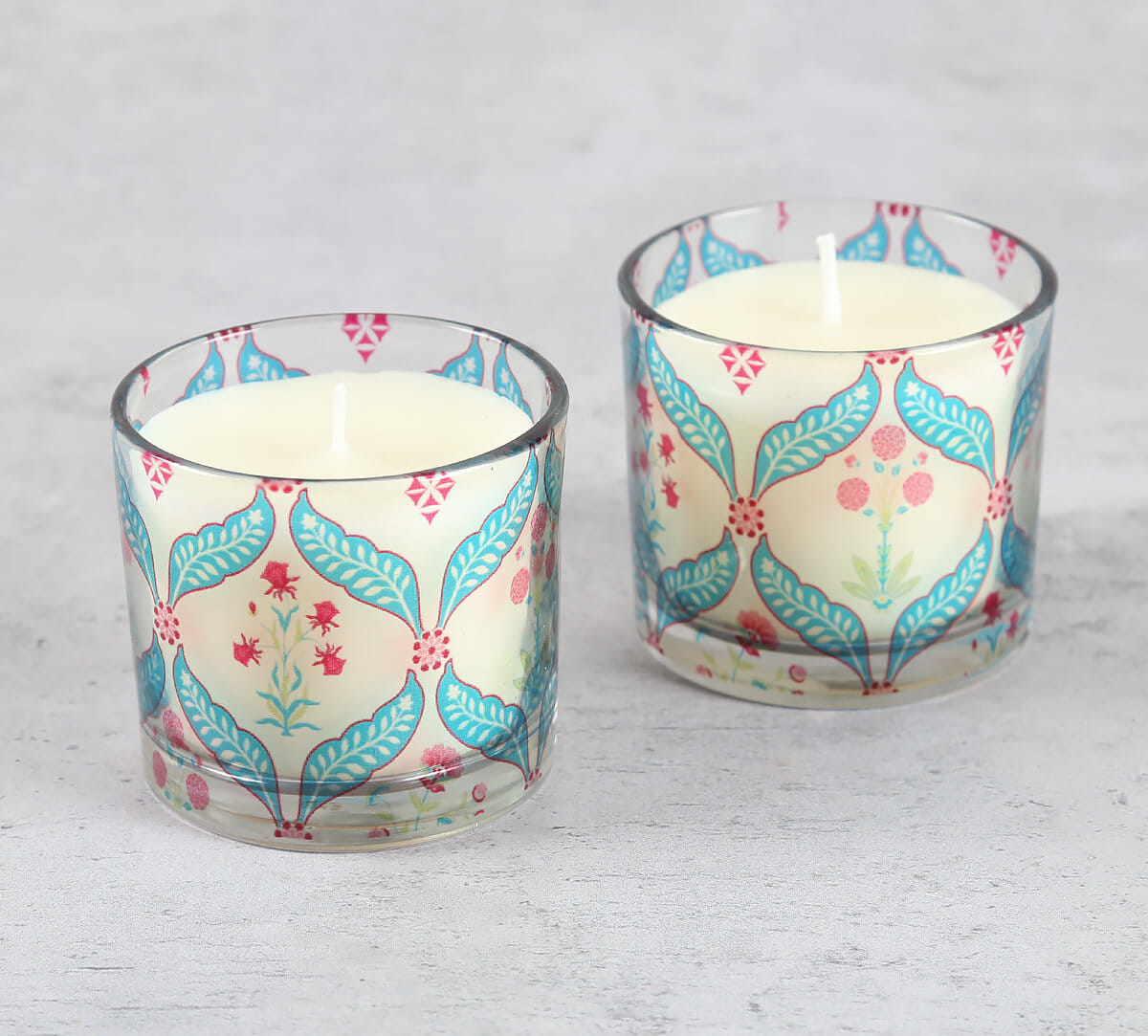 Blooming Dahlia Cylindrical Candle Votive Set of 2