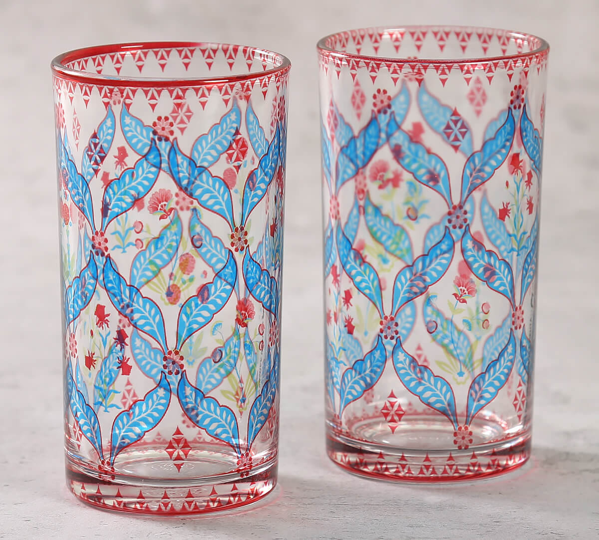 Blooming Dahlia Glass Tumbler Set of 2