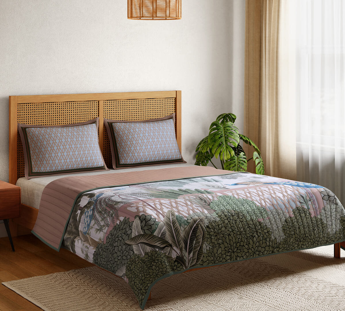 Blooming Meadow Quilted Bed cover set