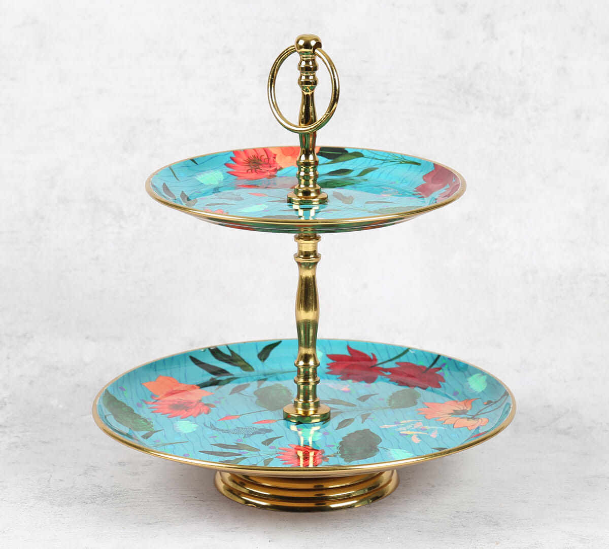 Blossomy Mosaic 2 Tier Serving Tray