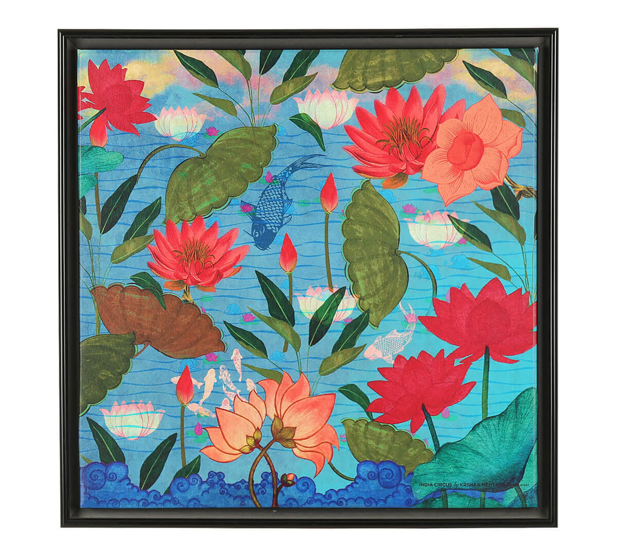 Blossomy Mosaic 16 x 16 Canvas Framed Wall Art